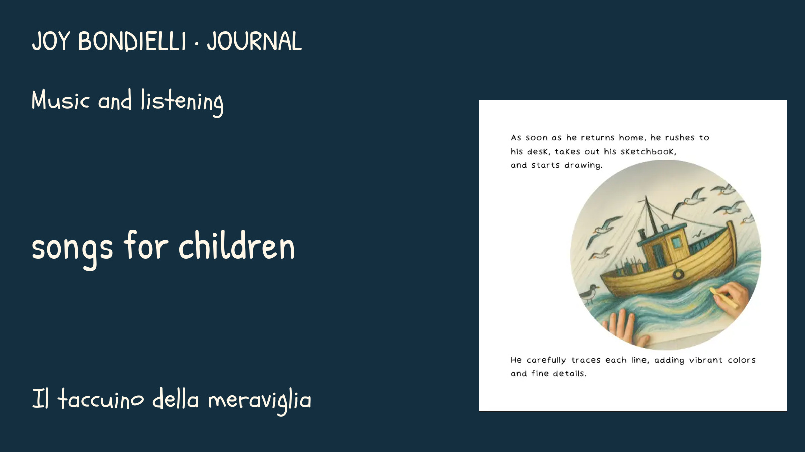 Songs for children: practical ideas, selection criteria and age guidance