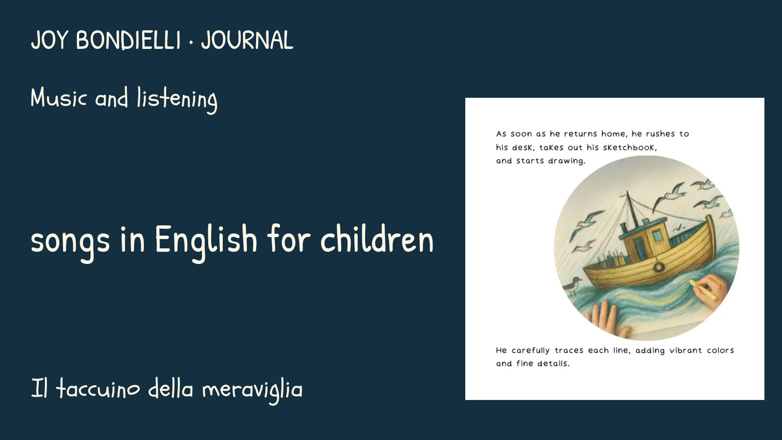 Songs in English for children: practical ideas, selection criteria and age guidance