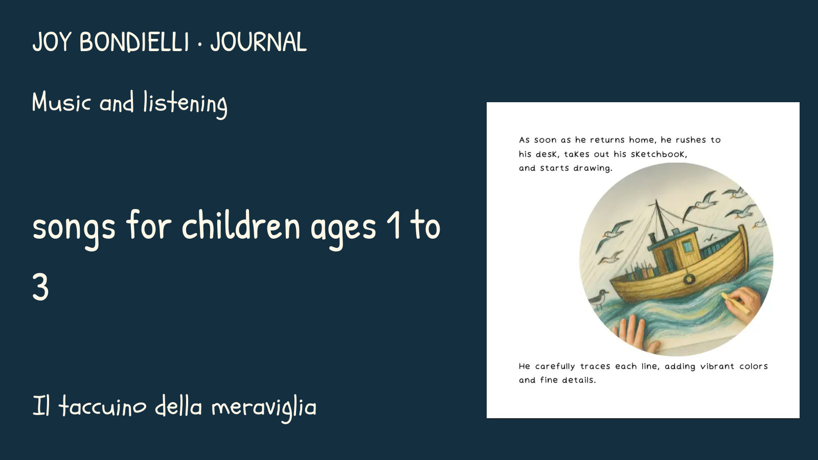 Songs for children ages 1 to 3: practical ideas, selection criteria and age guidance